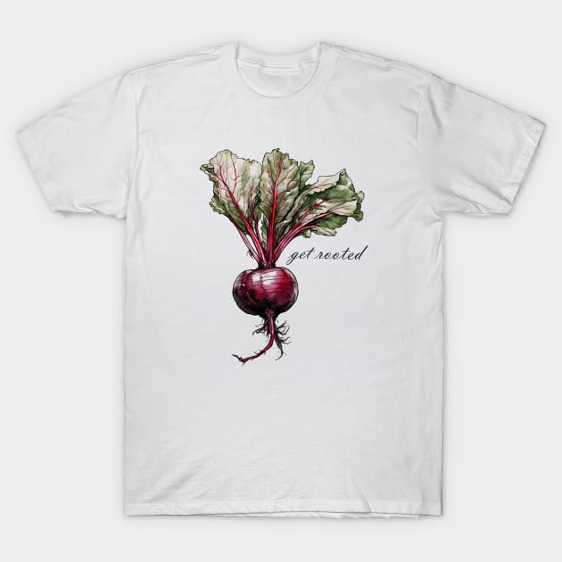 Get rooted - beetroot art T-Shirt by craftydesigns